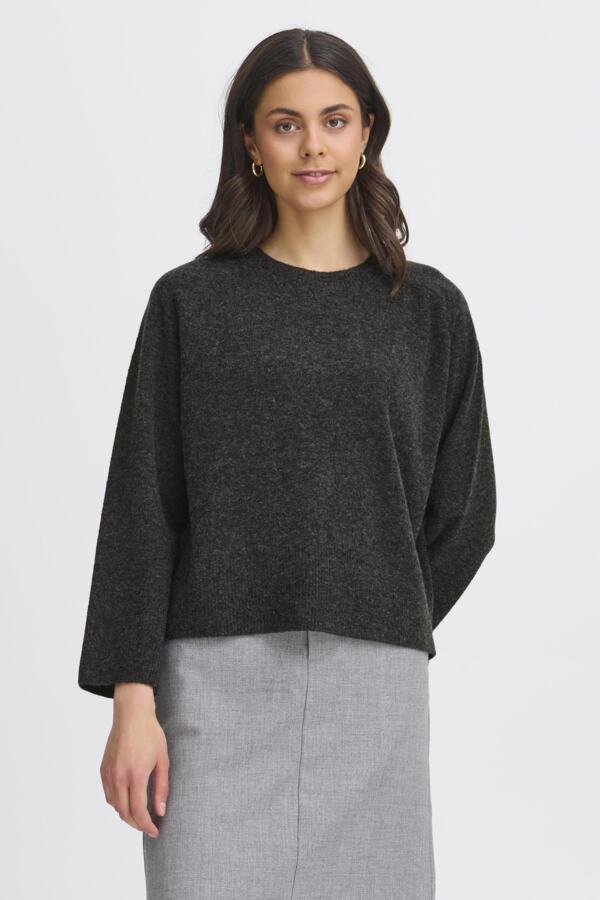 Noah peysa Charcoal Melange