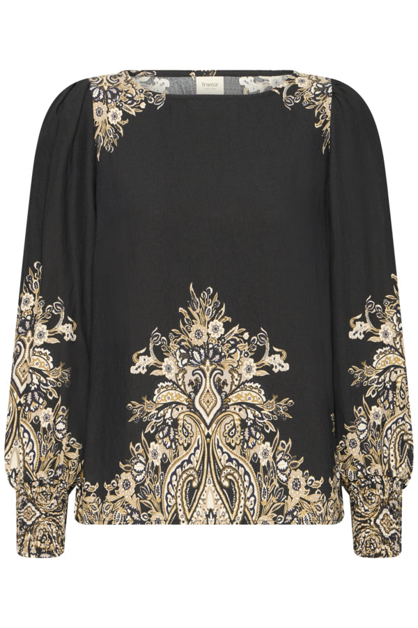 Adara blouse black paisley