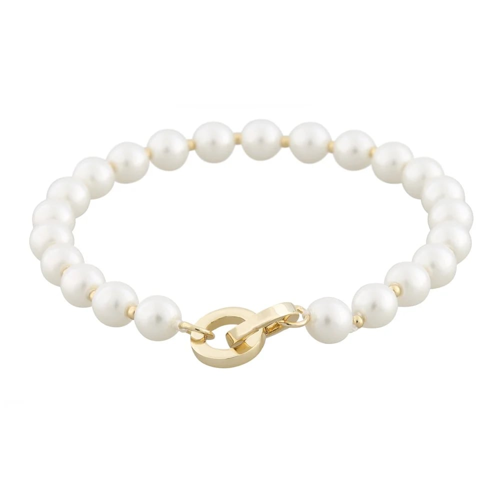 Five pearl brace gyllt/hvítt