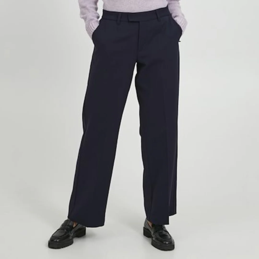 Bindy HW pant wide leg dökk bláar