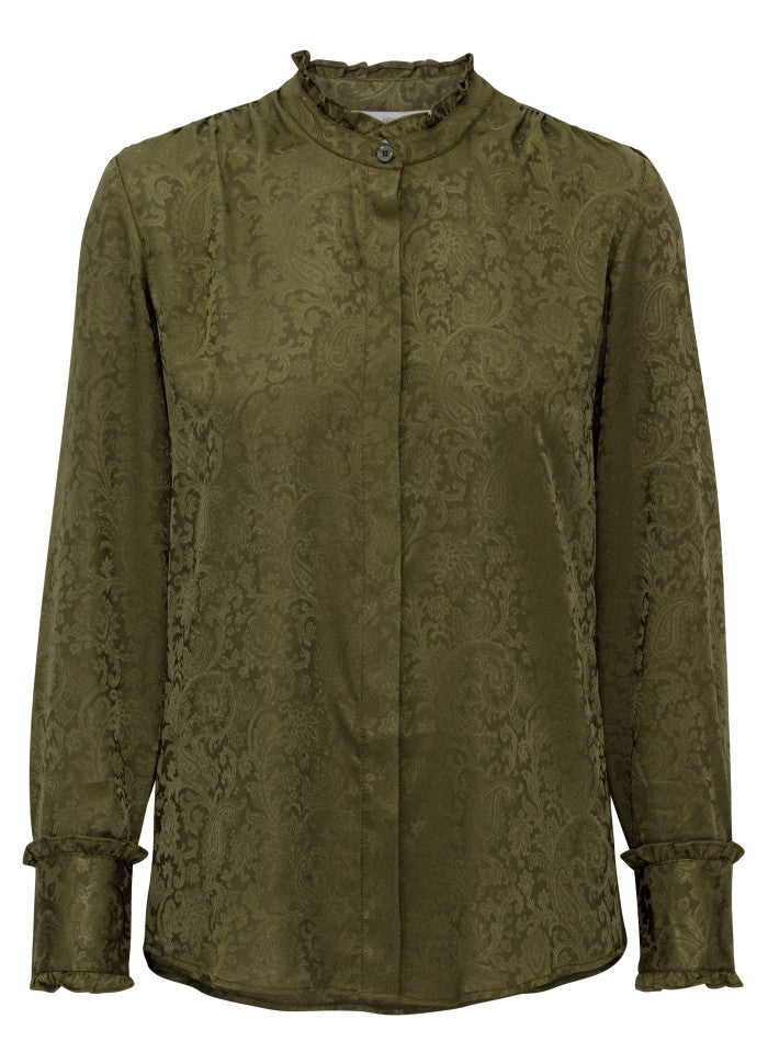 Trinity blússa army paisley jacquard