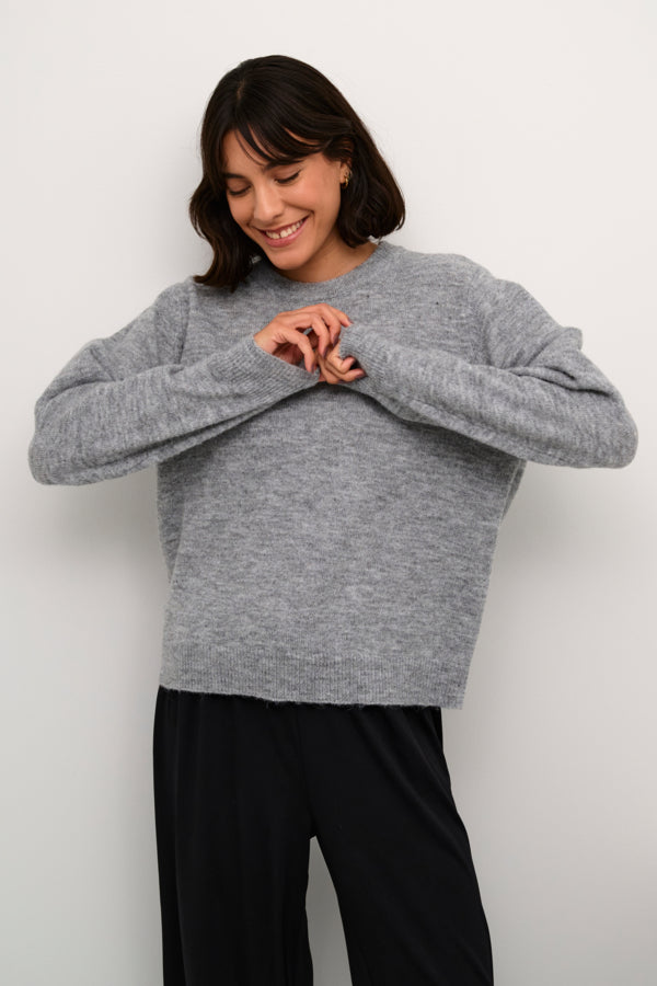 Malene Open Back Pullover grey melange