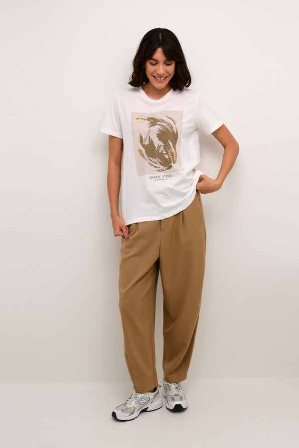 Polly T-Shirt  Sand Graphic Print