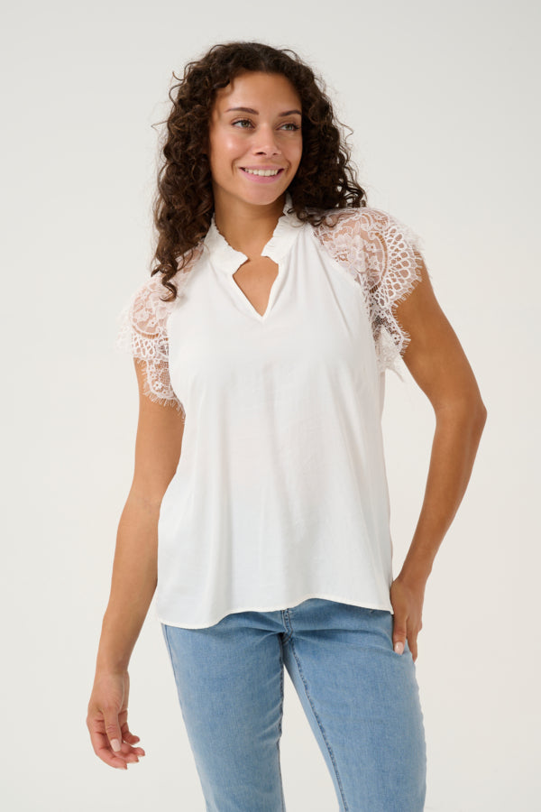 Nola Lace Blouse Snow White