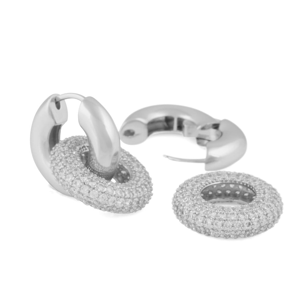 Liz double ring crystal ear s/clear