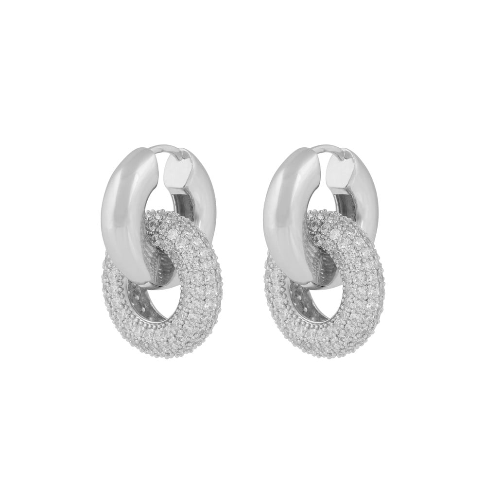 Liz double ring crystal ear s/clear