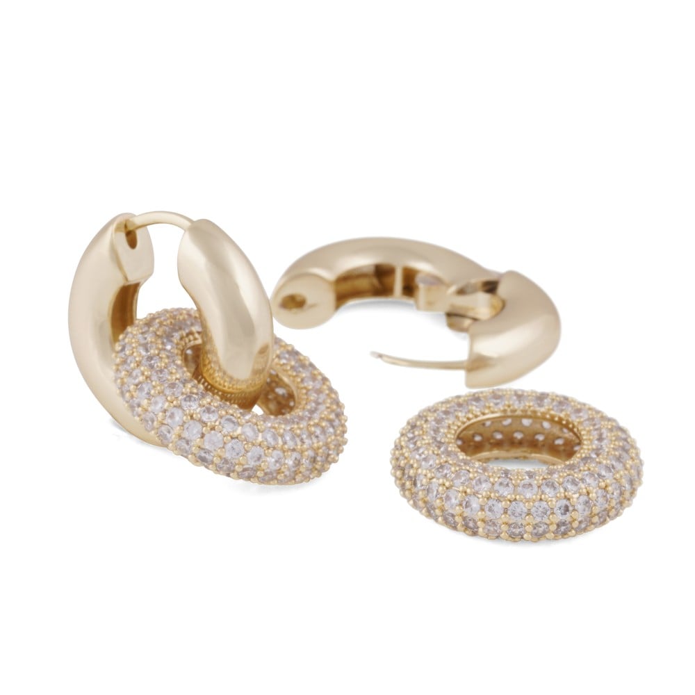 Liz double ring crystal ear g/clear