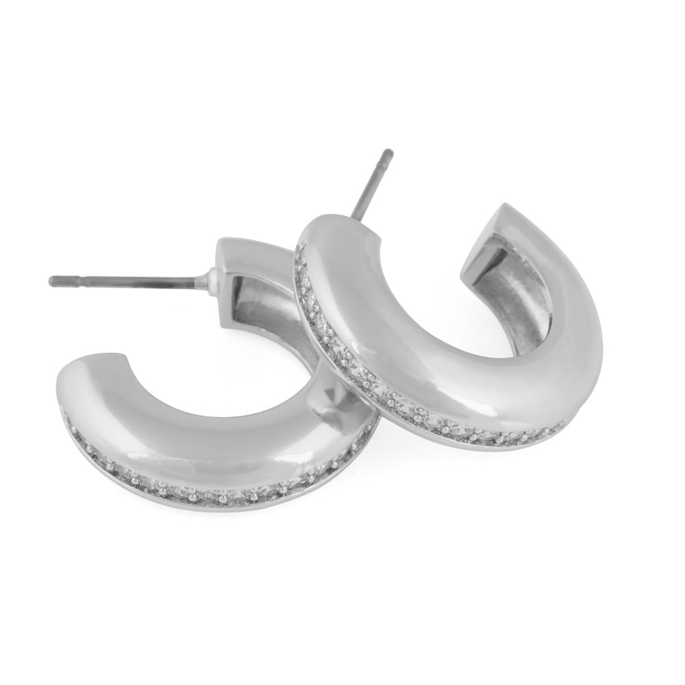 Liz crystal oval pin big ear s/clear