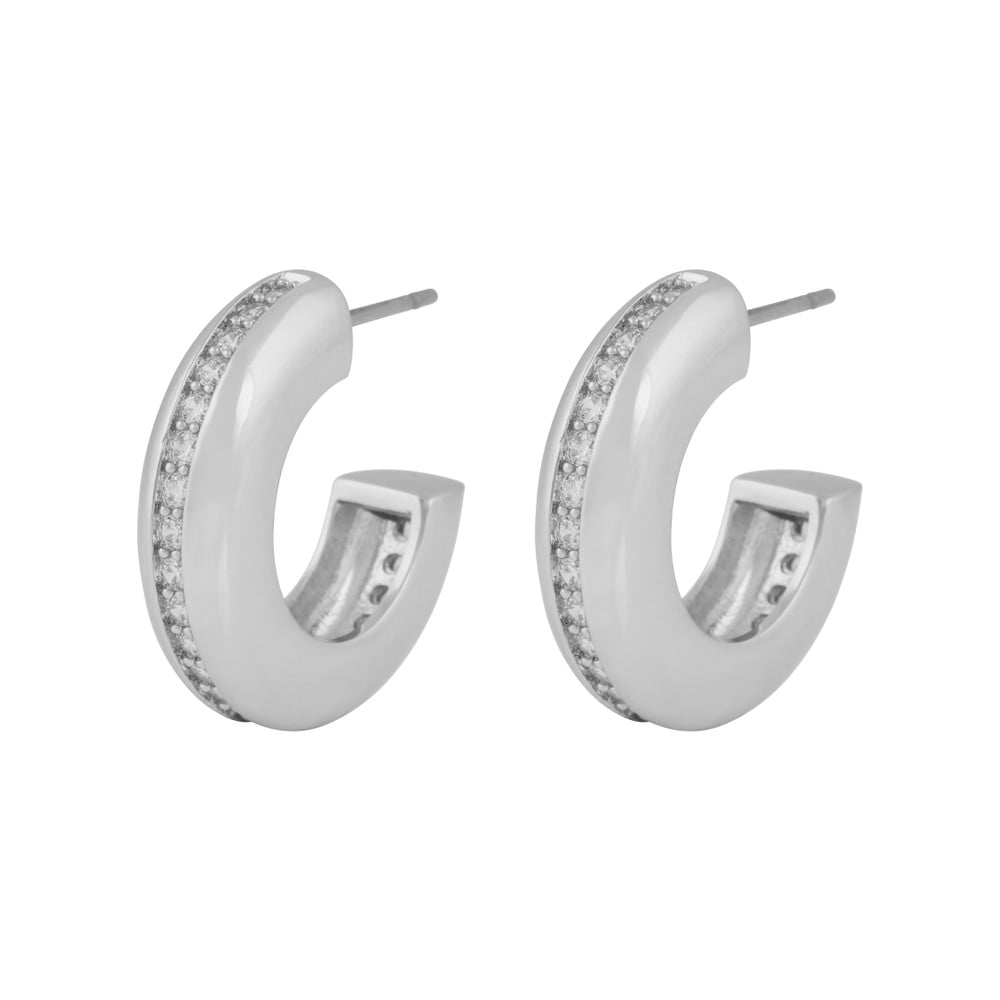 Liz crystal oval pin big ear s/clear