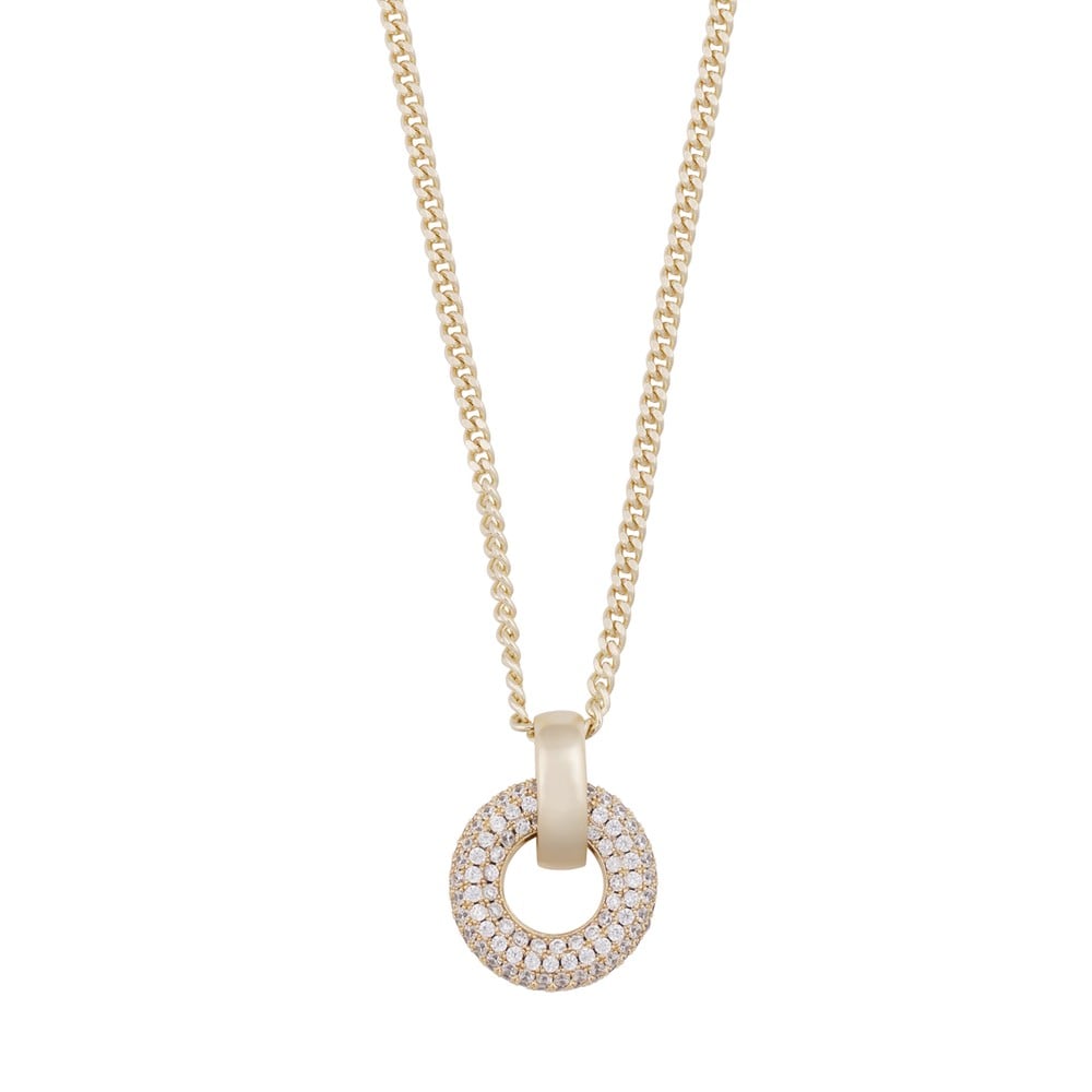 Liz big double ring crystal pendant c/clear