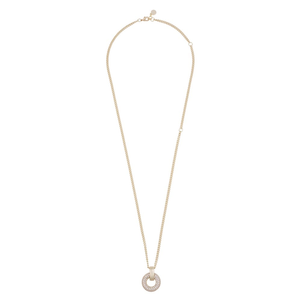 Liz big double ring crystal pendant c/clear