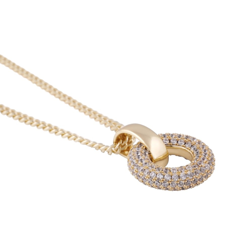 Liz big double ring crystal pendant c/clear