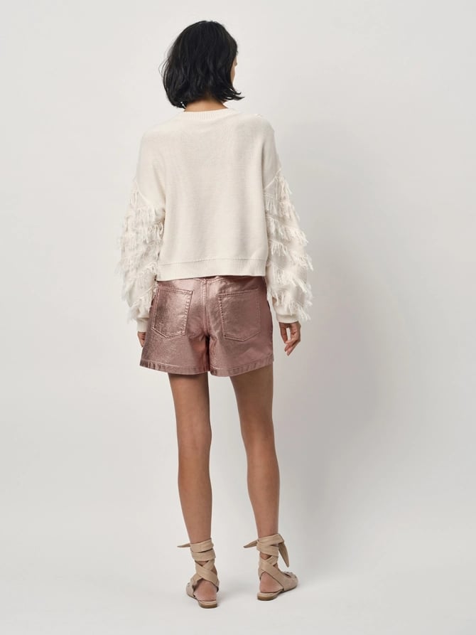 Rious Croped fringed sweater