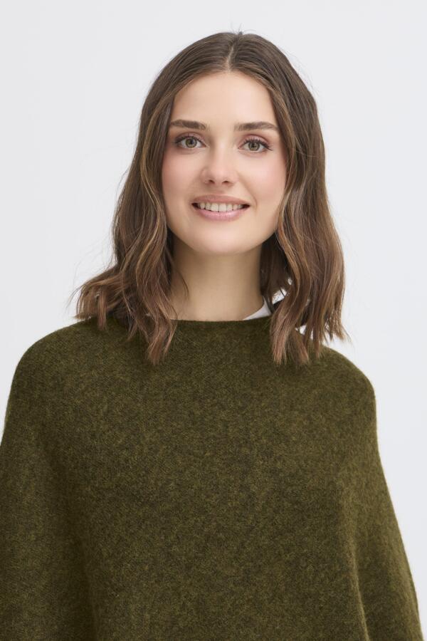 Sanny poncho Dusty Olive Melange