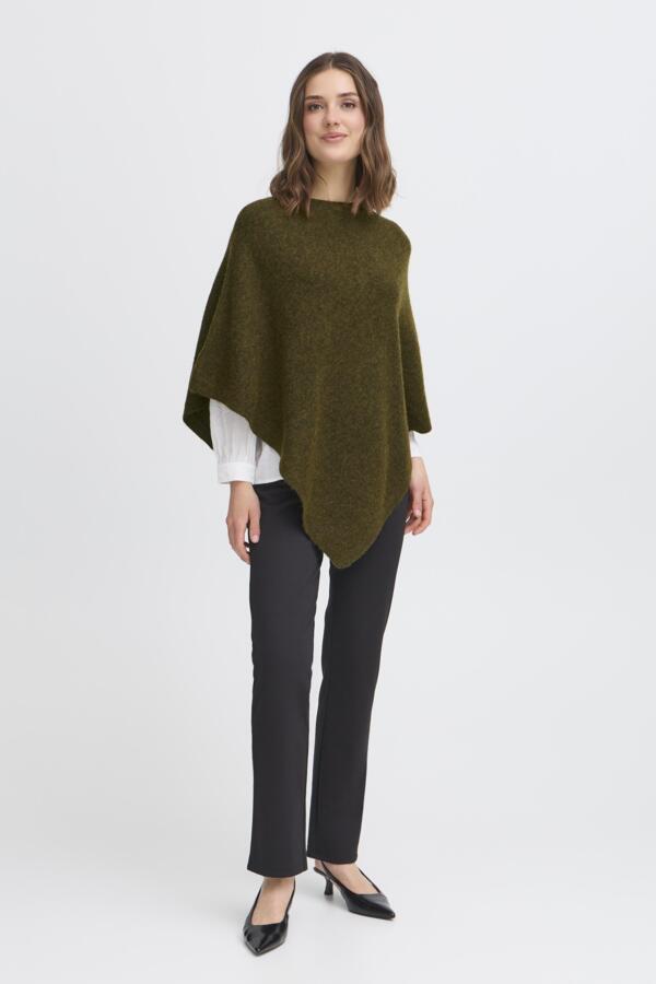 Sanny poncho Dusty Olive Melange