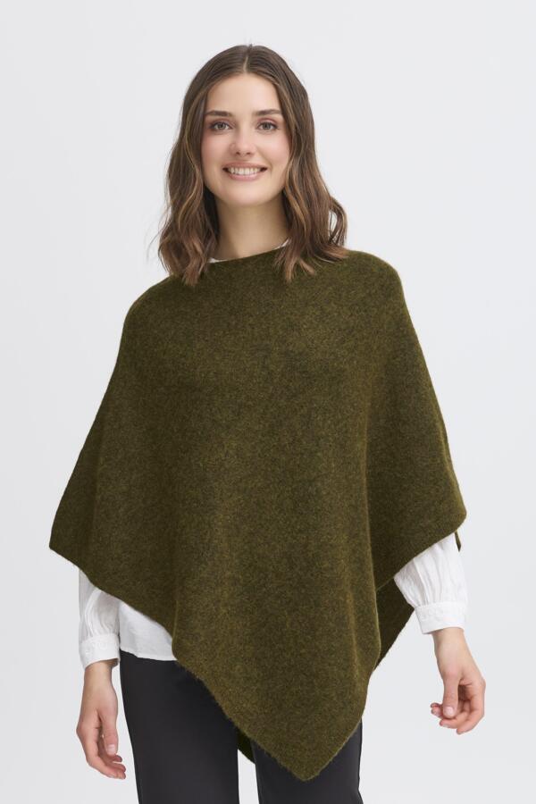 Sanny poncho Dusty Olive Melange