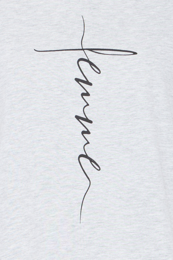 Edena tee light grey melange