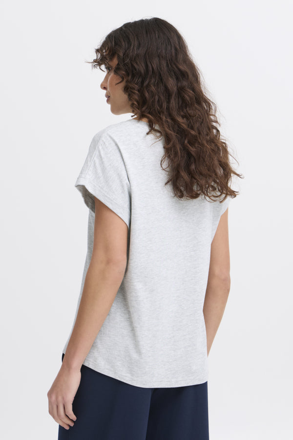 Edena tee light grey melange