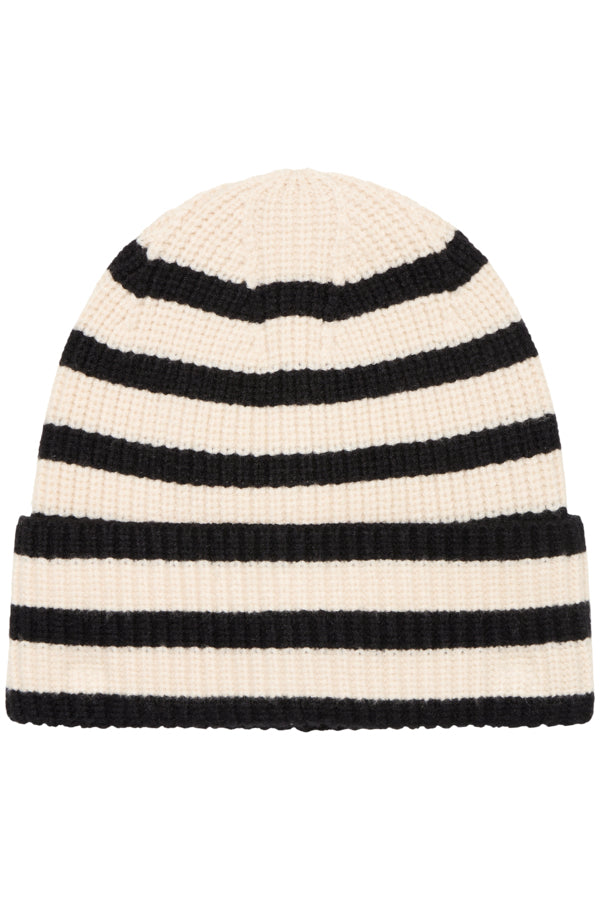 Stripy húfa whisper white melange