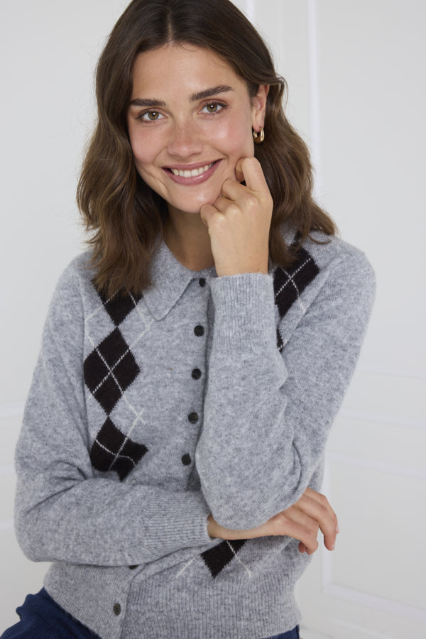 Noema cardigan light grey melange