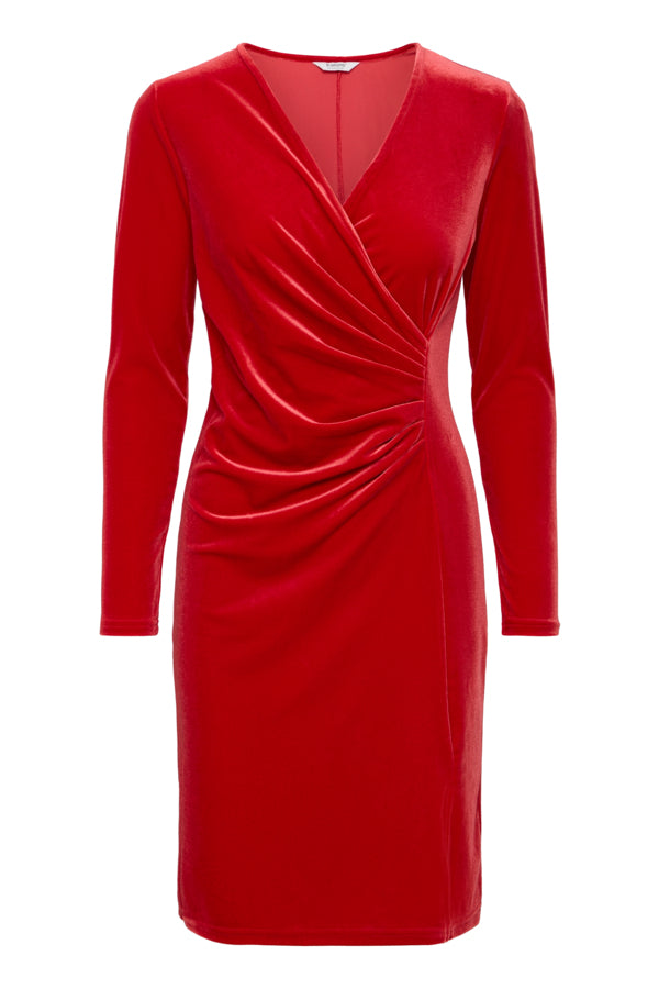 Perlina wrap dress haute red