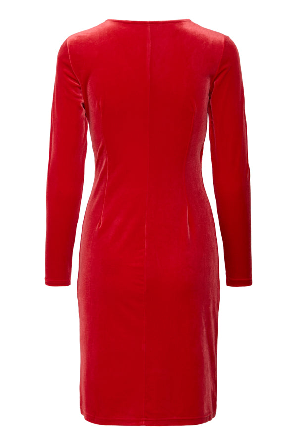 Perlina wrap dress haute red
