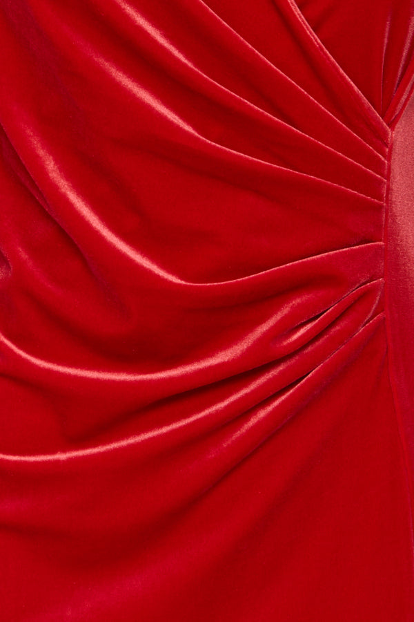 Perlina wrap dress haute red