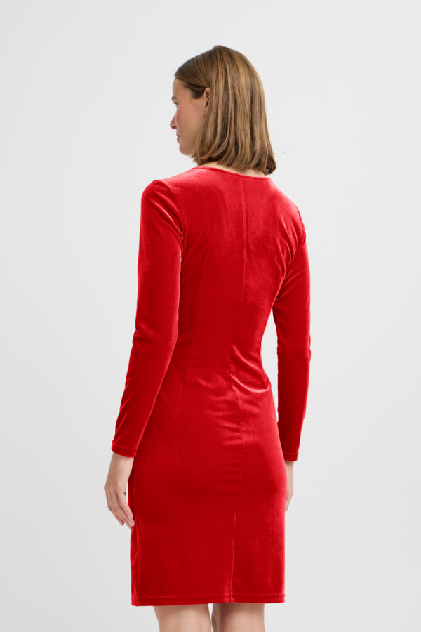 Perlina wrap dress haute red