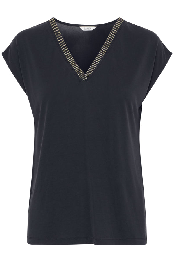 Perl Deco Neck Tee svartur