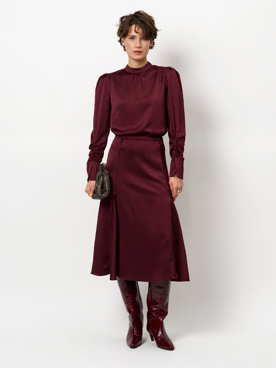 Pristine Turtle top mulberry red