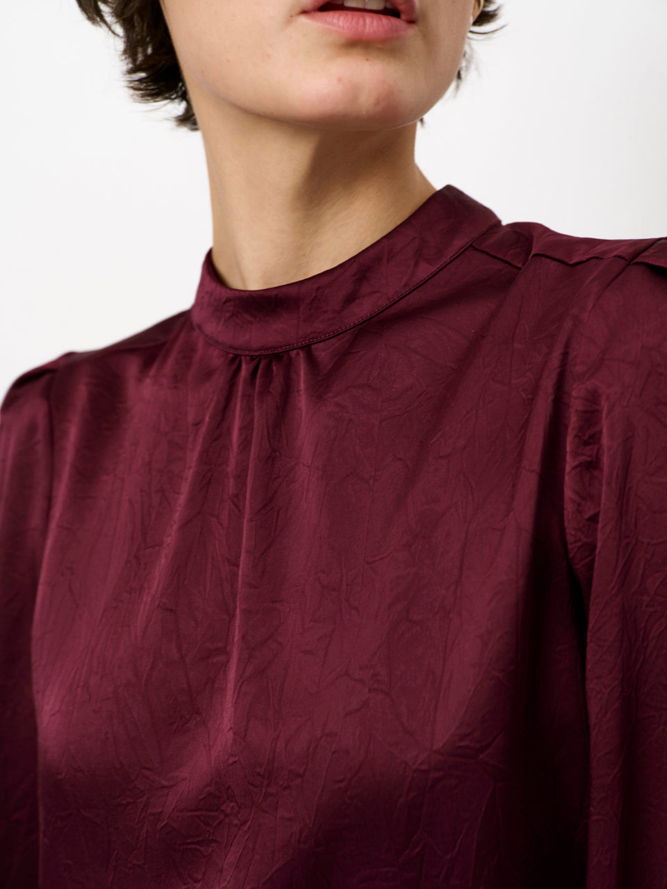 Pristine Turtle top mulberry red