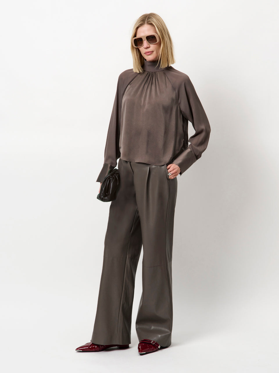 Estela Silk mixed top Antique grey