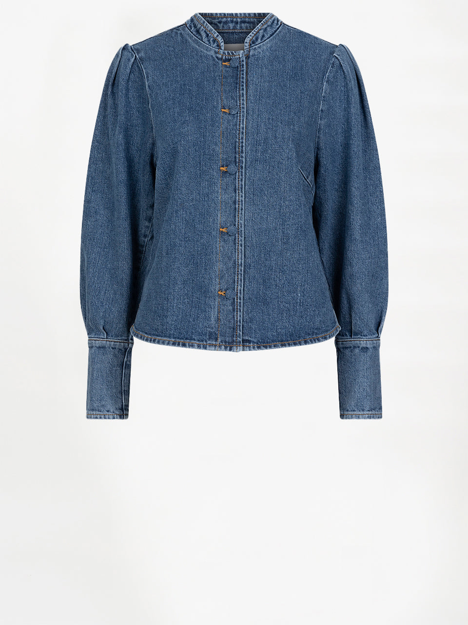 Piper pleated denim shirt