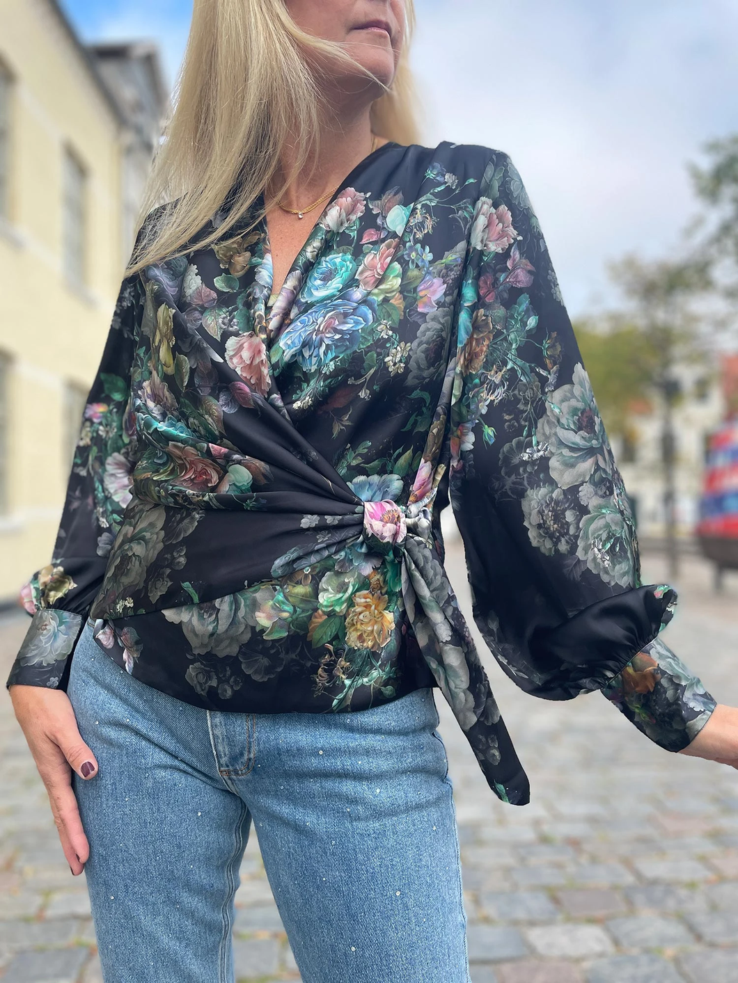 Ines blouse daisy noir wildflower