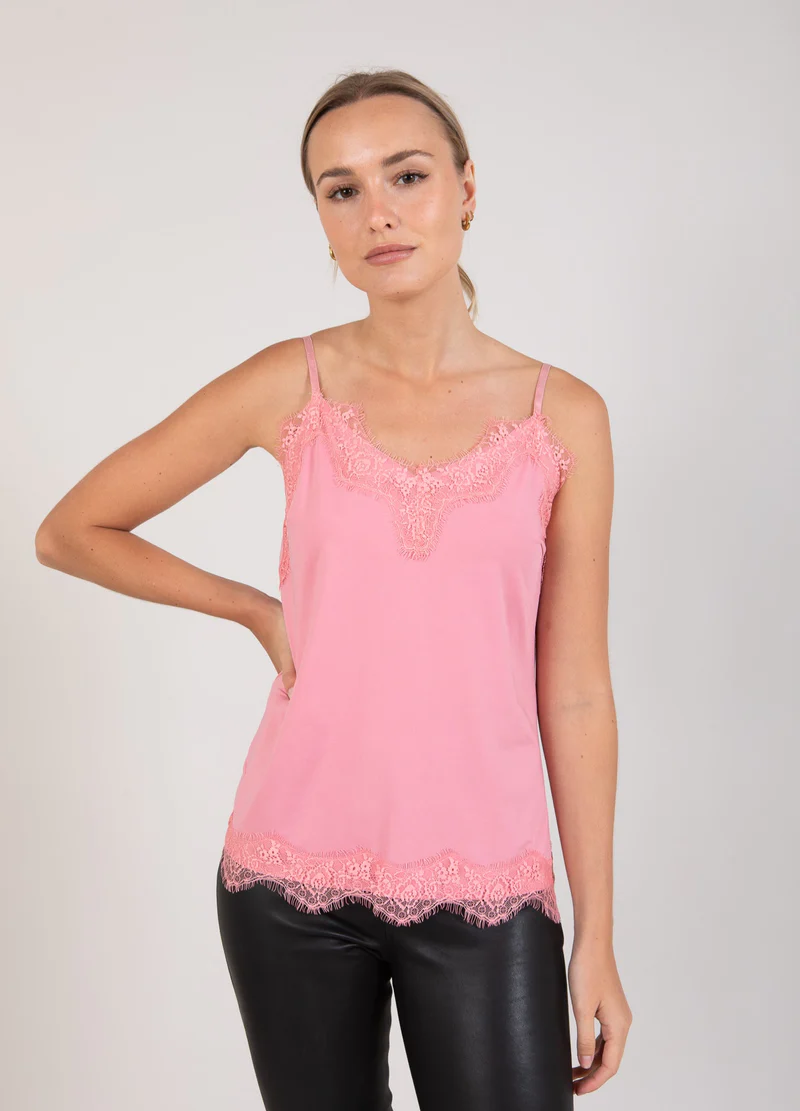 CC HEART LACE TOP DUST PINK