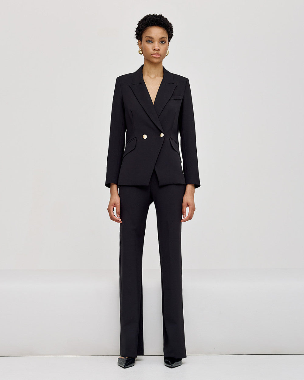 Double breasted blazer svartur