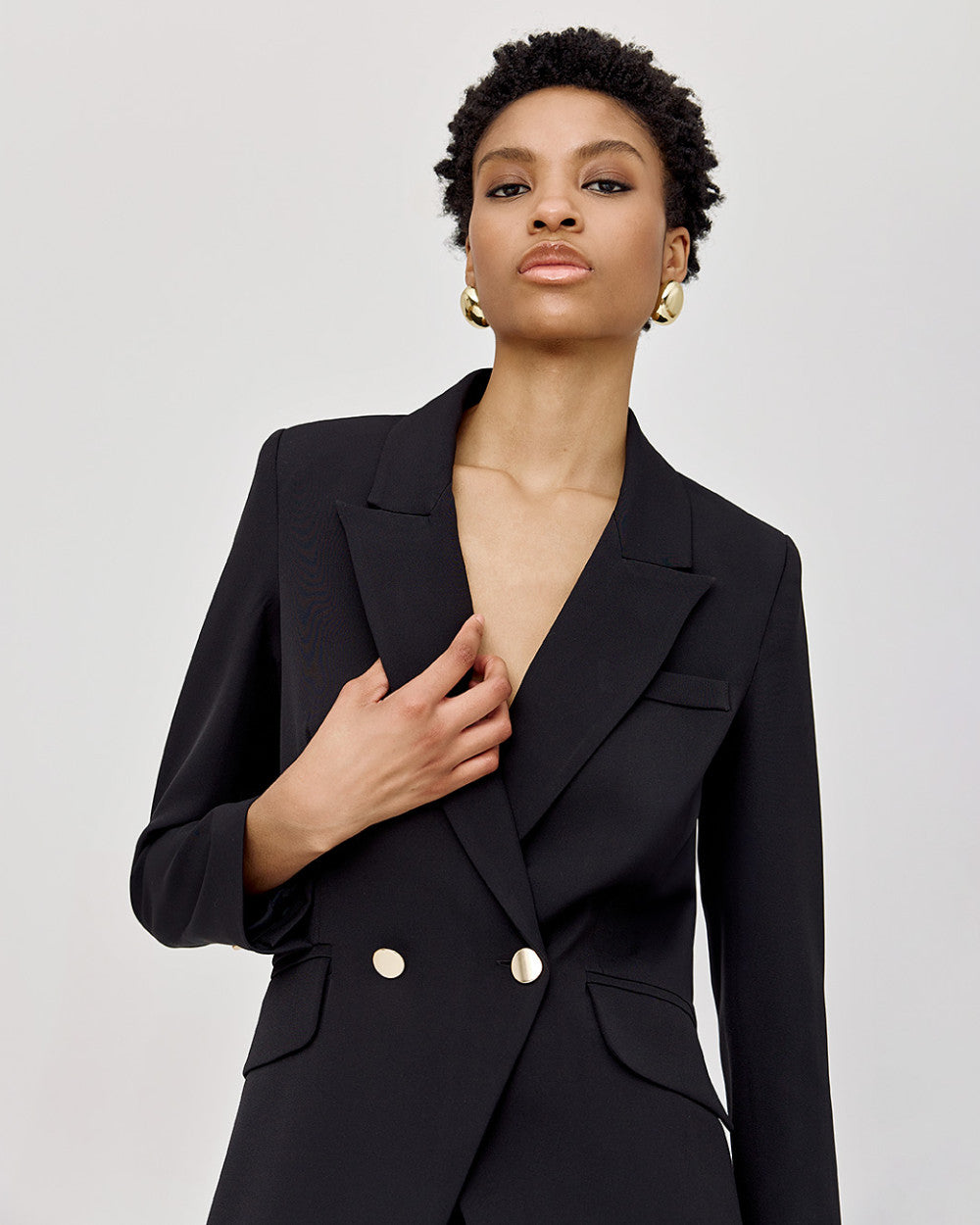 Double breasted blazer svartur