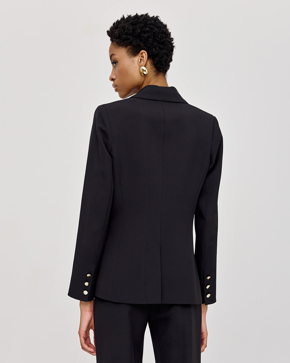Double breasted blazer svartur