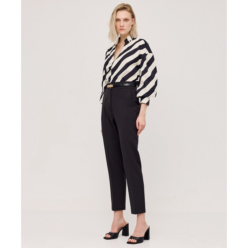 High waste pants svartar