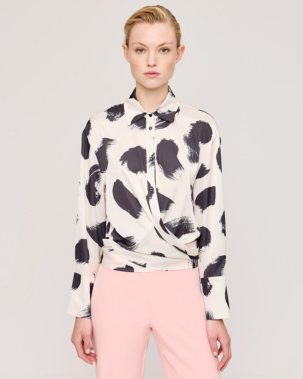 Tie front printed shirt