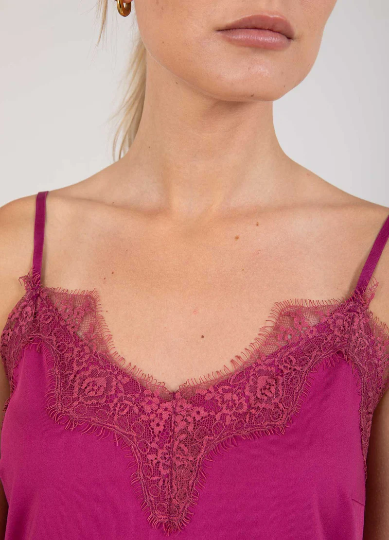 CC HEART LACE TOP BERRY