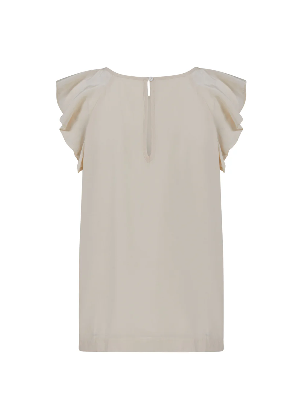Top with ruffle sleeves creme