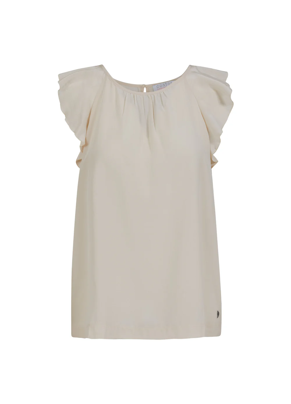Top with ruffle sleeves creme