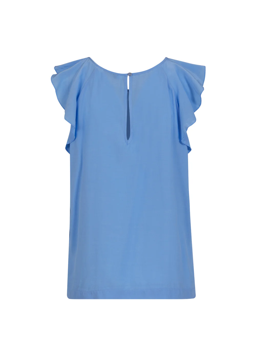 Top with ruffle sleeves sky blue