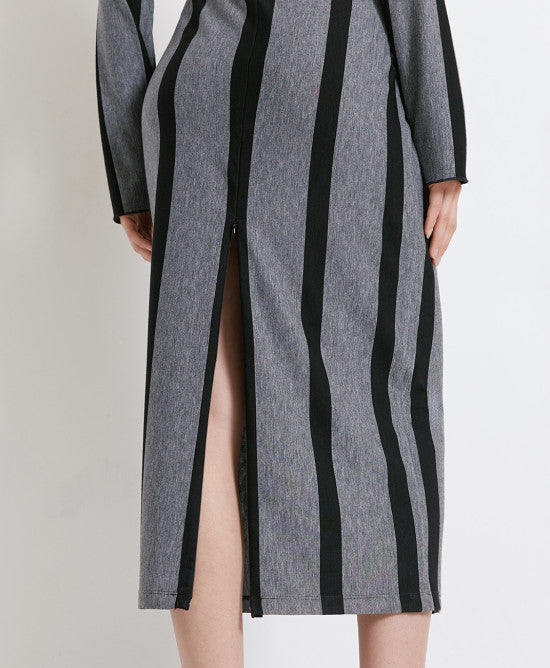 Striped turtleneck dress