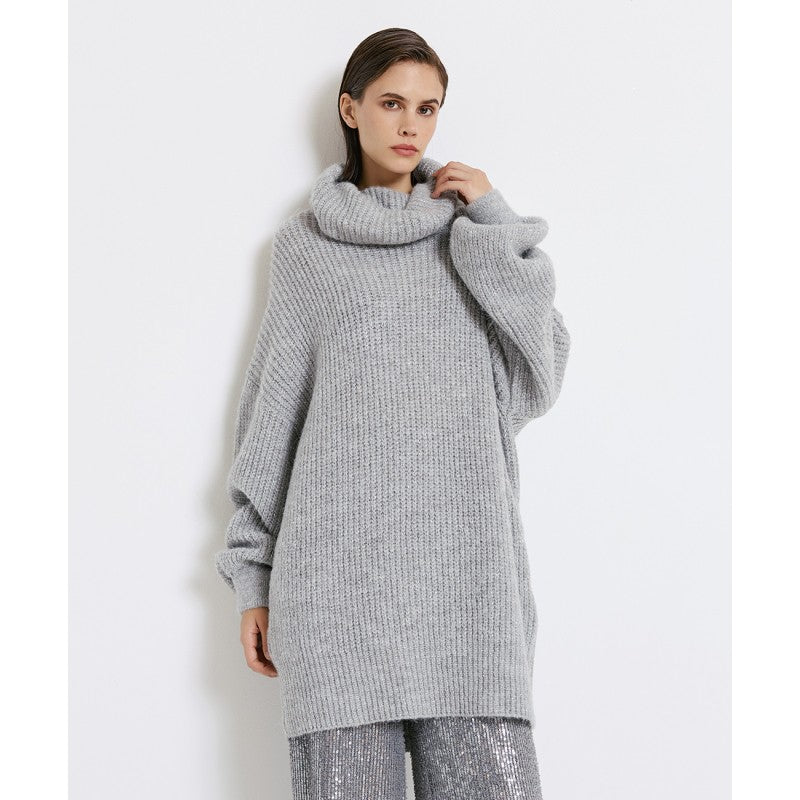 Metallic-effect turtleneck knitt