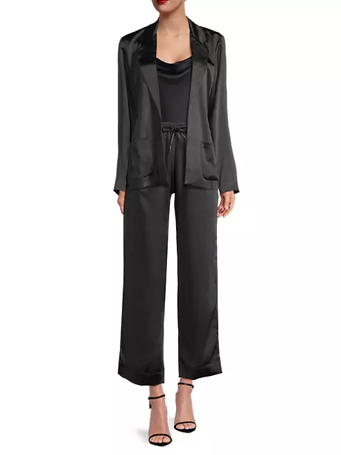 Garcia pants - black rich satin