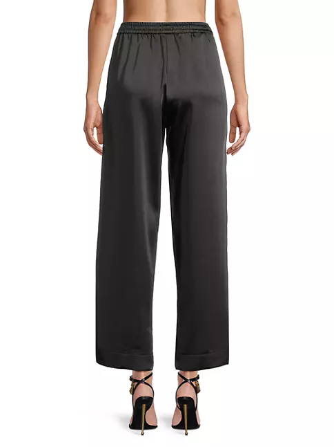 Garcia pants - black rich satin