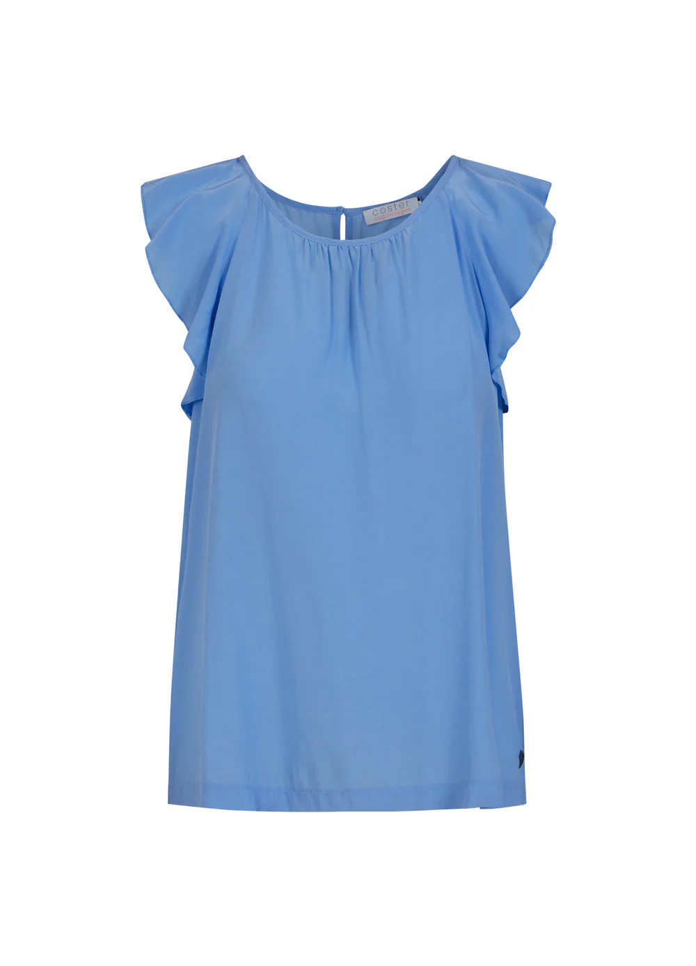 Top with ruffle sleeves sky blue