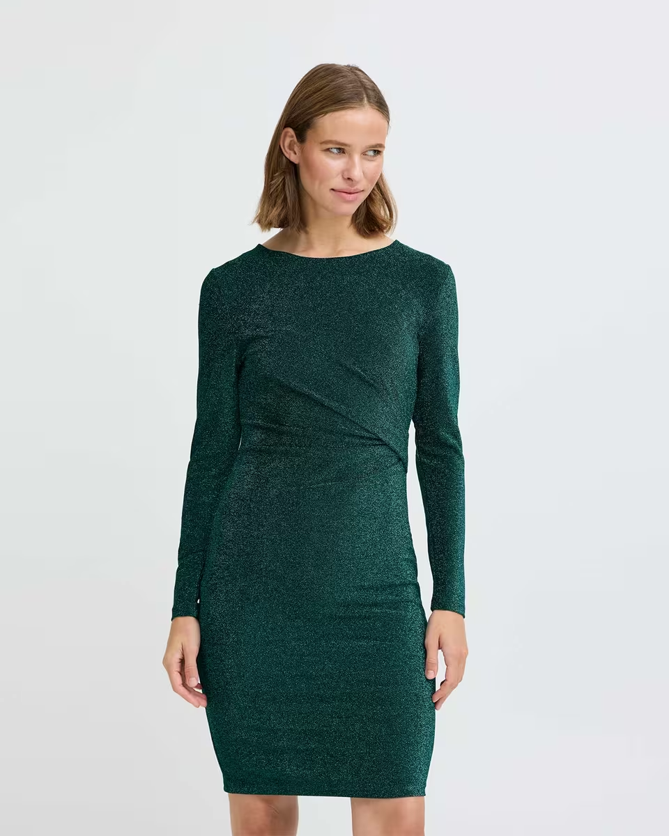 Tacha Pleat Dress Sea Moss mix